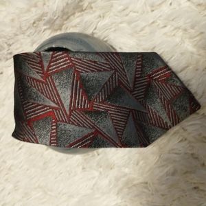 Oscar de la Renta silk geometric pattern necktie👔